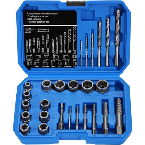 Jeu de 26 douilles de 3/8" pour clé à pipe gaucher et écrous de 8 à 19 mm (1/5)