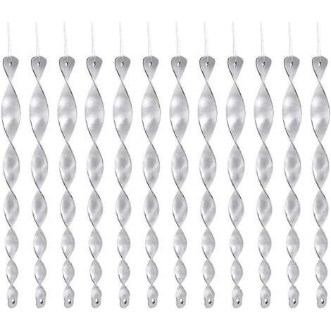 12 Pieces Bird Repellent, 30 cm Spiral Reflective Bar for Balcony and Vegetable Garden (1/4)