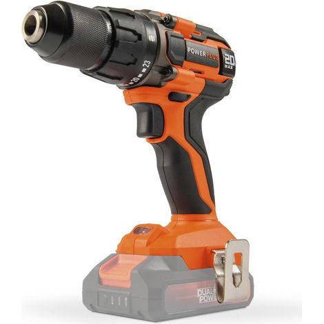 Powerplus Dual Power Perceuse-Visseuse sans Fil POWDP15100 - Tournevis 20 V, sans 20 V Li-ion Batterie et Chargeur, Mallette à Outils, pour le Bois, la Pierre et le Métal (1/5)