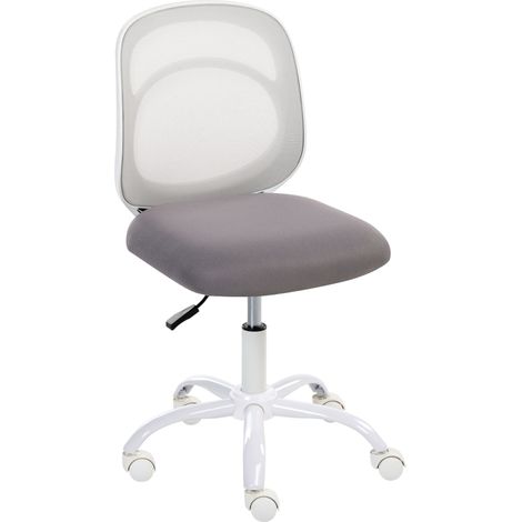 Elegante sedia girevole da scrivania Rivestimento in tessuto Base in ferro Ufficio domestico Camera dei bambini Altezza regolabile Grigio Blissful (1/5)