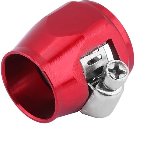 Flexible AN12 24mm Red Hose End Clamp Finisher Connector for Oil Fuel Water Lines, 6-Pack Auto Pipe Clip (1/5)