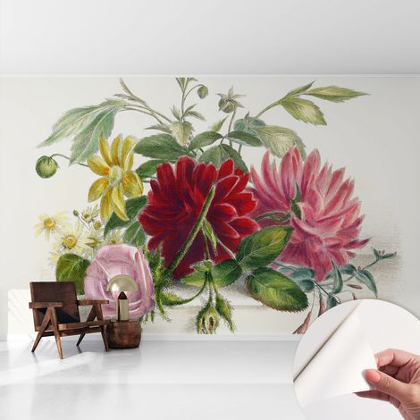 Carta da parati adesiva - lavabile - decorazione murale - per cucina - pellicola decorativa Mazzo di fiori 416x254 cm (1/5)