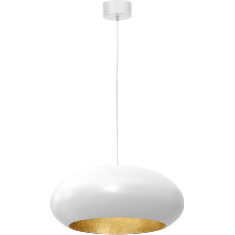 Lampada a sospensione ovale bianca oro Ø50 E27 Luminex