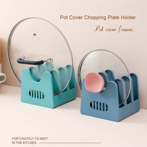 Support Pour Couvercles De Casserole - 3 Niveaux - Détachable - Gain De Place - En Plastique - Dimensions 13,5 x 13 x 11,6 Cm - 1 Pièce (1/5)
