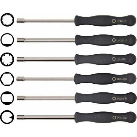 Jeu de tournevis pour carburateur, outil de réglage 6 pièces adaptable sur Husqvarna 125 135 136 137 141 141 235 235e 236 236e 240 240e 435 435e 440e de McCulloch Partner tronçonneuses Poulan (1/5)