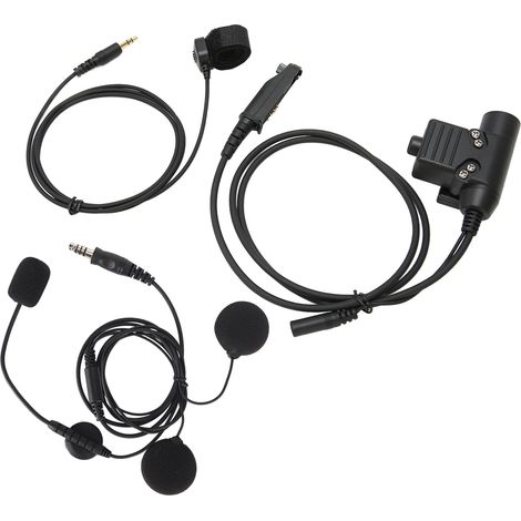Kit micro-casque moto avec adaptateur pour talkie-walkie et oreillette de casque Baofeng UV 9R PLUS (1/5)