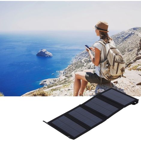 Kit de panneau solaire 10 W, chargeur solaire portable et pliable étanche pour les voyages en extérieur. (1/5)