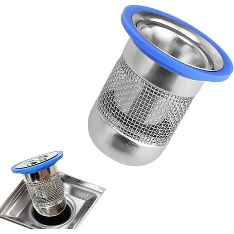 Capot Bonde Douche - Acier Inoxydable 304 - Universelle Siphon Douche Remplacement de Couvercle - Filtre Amovible Anti-Cheveux - Compatible Évacuation 39-50mm - pour Salle de Bain & Cuisine (1/5)