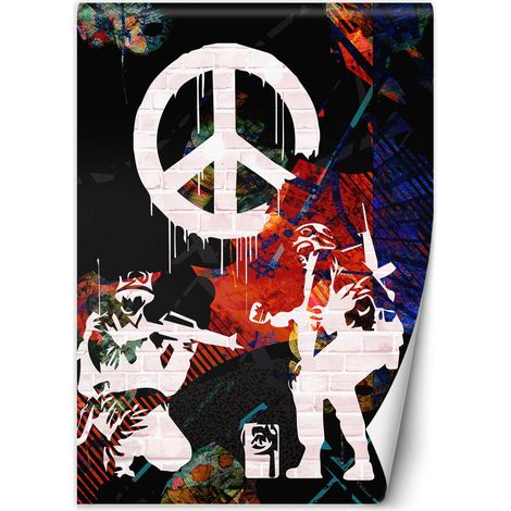 Fototapete Banksy Graffiti Krieg Frieden 100x140 cm (1/5)