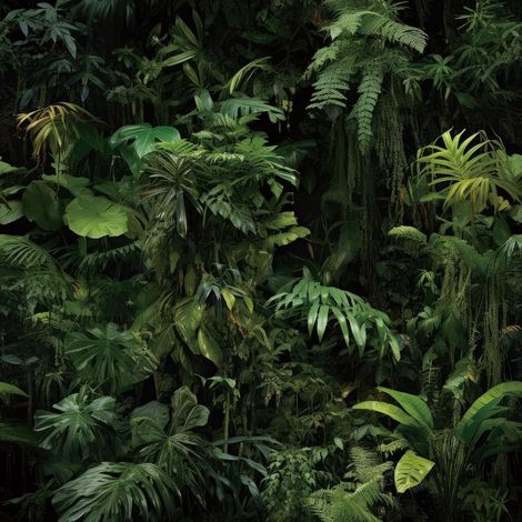 Papier Peint Tropical Jungle Noir Vert Papier Peint Adhesif Mural Feuille Jungle Papiers Peints Autocollants Chambre Salle de Bain Bureau Vinyle Stickers Muraux Vert Foncé Tropicale 44.5CM×3M (1/5)