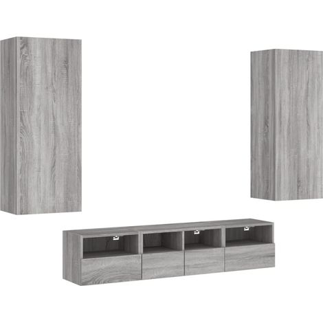 Maison Exclusive - 5-tlg. Wohnwand Grau Sonoma Holzwerkstoff