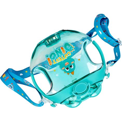 Gobelet pour enfants de 450 ml avec poignée et cordon, paille en plastique, fonction vaporisateur, motif dessin animé vert (1/5)