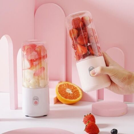 (Blanc, Rose)Extracteur de jus électrique portable 410ml - Temps de travail 40s - Blanc (1/4)