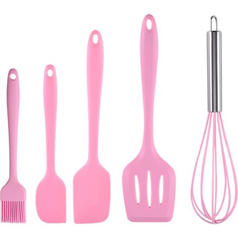 Spatule En Silicone - 5 Pièces - Résistant À La Chaleur Jusqu'à 230 °C - Non Rayant Pour Recettes Cuisinières - Lot Complet (1/5)