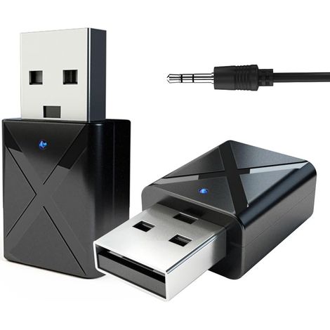 Récepteur USB émetteur Bluetooth pour adaptateur TV, clé BT5.0 avec entrée AUX 3,5 mm pour PC/casque/haut-parleur/autoradio/chaîne stéréo (1/5)