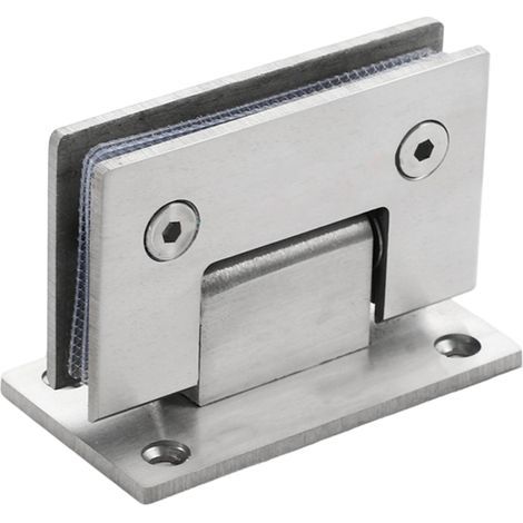 Glastürklemme – 90°-Scharnier – Für Duschtüren oder Vitrinen – Glasstärke 8 bis 12 mm – Maximale Traglast 36 kg pro Paar – Hochkohlenstoffstahl (1/5)