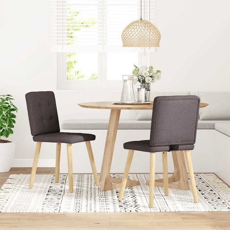 Maison Exclusive - Esszimmerstühle 2 Stk. Dunkelbraun Stoff (1/5)