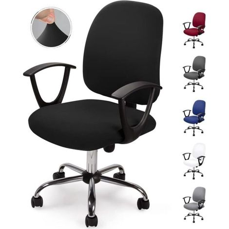 Office Chair Cover, Removable Universal Chair Covers, Modern Simplicity Style, Swivel Chair Covers for Office Chairs, Swivel Chairs with Armrests (Black, 1) NO Chair
