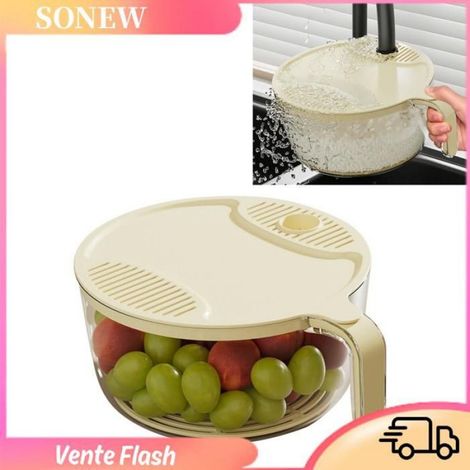 Sonew passoire à riz Bol de lavage de riz, passoire à pâtes, en plastique efficace, facile à utiliser, passoire de meuble panier (1/5)