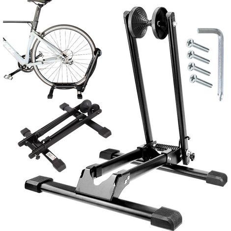 Fahrradständer, Parkposition für Hinter- und Vorderrad, stabil, klappbar, 20-27,5 Zoll