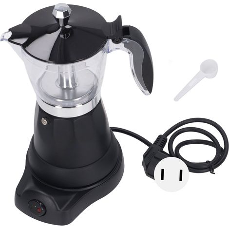 Cafetière électrique italienne portable 6 tasses (300 ml) avec couvercle transparent, idéale pour la maison (1/5)