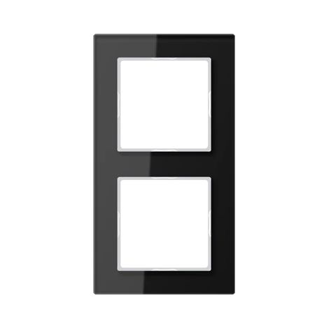 Jung Glasrahmen 2fach, A CREATION, schwarz, senkrechte und waagerechte Montage AC 582 GL SW