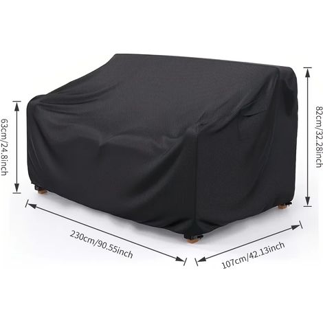(230x107x82x63cm) Housse de canapé/fauteuil de patio, à clipser, en polyester haute résistance, convient aux patios/jardins. (1/3)