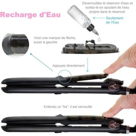 Lisseur Vapeur 2-en-1 — Plaques Céramique, Écran LCD, 6 Températures (1/4)