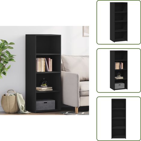 The Living Store Highboard Schwarz 45x41x124 cm Holzwerkstoff - Schreibtisch - Wohnzimmer Dekoration - Regal - Aufbewahrungsschrank - Hochschrank (1/5)