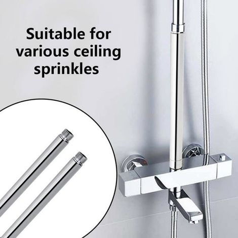 Rallonge De Douche 20 Cm Bras Extensible Chromé Accessoire Salle De Bain Tuyau Droit Pour Douchette À Main (1/4)