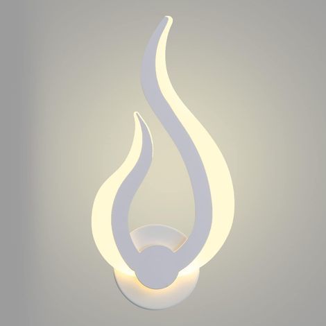 Applique Murale Intérieur LED, 10W Lampe Murale Moderne, Forme de Flamme Mural Veilleuse 3000K Blanc Chaud pour Cuisine Escalier Chambre Couloir, 220V IP20 [Classe énergétique E] (1/5)