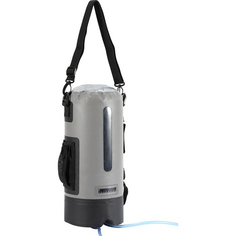 Randaco Douche de camping 12L avec pompe, douche portable de voyage pour jardin, camping, animaux et plage, avec sac de rangement