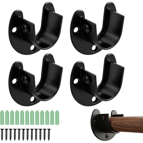 4 Pièces Support Tringle Penderie en Forme de U en Acier Inoxydable, 25mm (1/5)