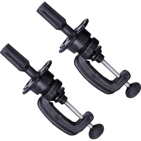 Lot de 2 Supports de Tête d'Entraînement Réglables pour Mannequin, Support de Cosmétologie, Pince de Table, Noir
