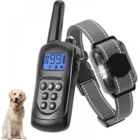 Collier anti-aboiement pour chien – Collier électrique avec télécommande – 3 modes (son, vibration, choc) – Portée 600m – Étanche IPX7 (1/5)