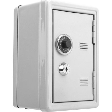 Mini étui à clés pour enfants, coffre-fort factice en métal, cadeau innovant, blanc