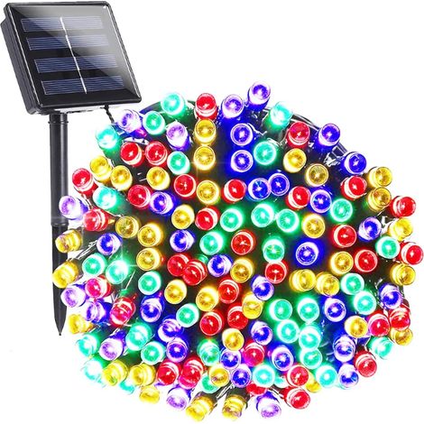 Catena Luminosa Solare 7M 100 LED Colorate per Esterno, 8 Modalità vari colori disponibili Multicolore