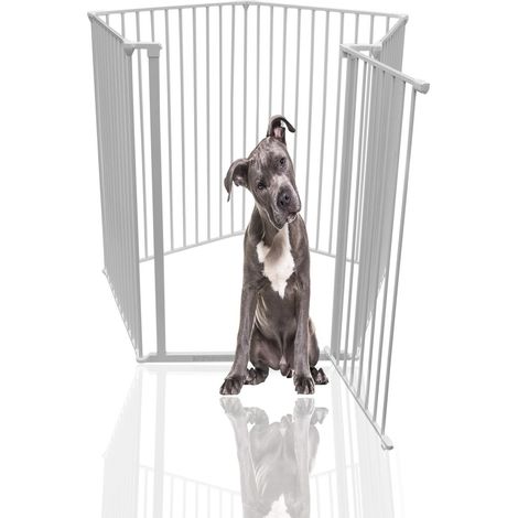 Bettacare Extra Tall Pet Pen, Pentagon, White, 105cm High, 5 Panels, 1x72cm Door Panel and 4x72cm Side Panels, Dog Pen for Pets