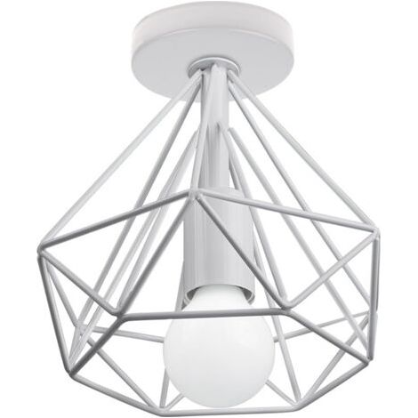 royaluxe- Plafonnier Moderne En Forme De Diamant Lustre Créatif Simple Ø20CM Pour Café Restaurant Salle À Manger Bar (Blanc)