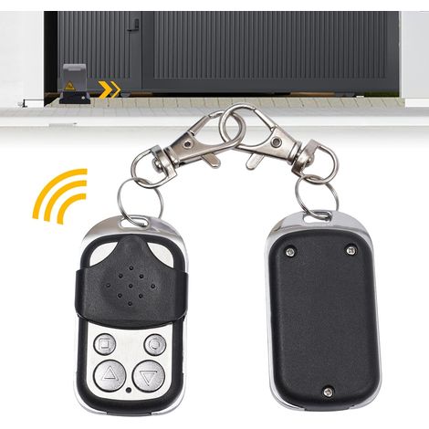 2 pièces Télécommande d'ouvre-Porte 433 MHz Émetteur à Main Compatible pour Motorisation Portail Coulissant (avec Porte-clés)