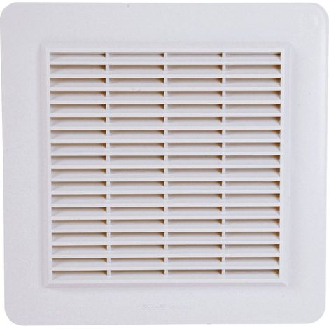 Nicoll – Grille aération VMC 246 x 246 mm – Passage d'air 200 cm² – Plastique blanc – Fixation à coller ou visser (1/2)
