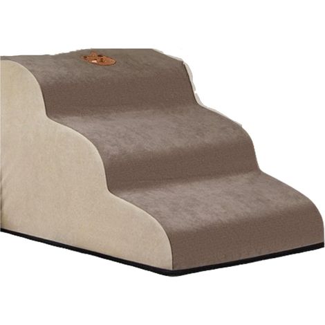 Escalier pour chien lavable, marches pour canapé et lit, entraînement chien et chat, marron, taille M 22 x 14 x 14 cm (1/5)