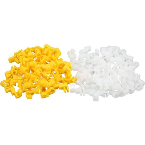 Lot de 100 colliers de serrage pour tige de verrouillage de porte 69293-12030, gauche et droite, jaunes et blancs, pièces de rechange pour Camry, Celica et Corolla (1/4)