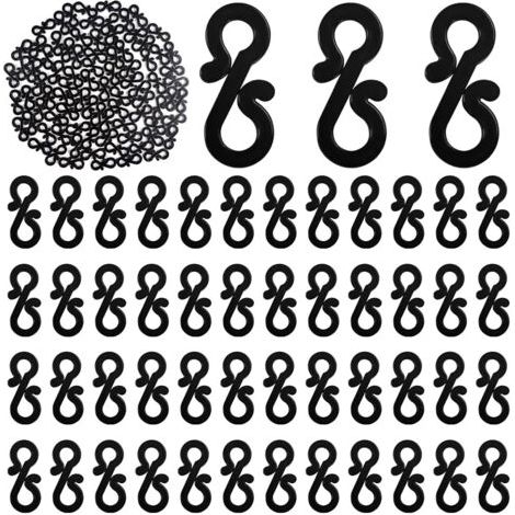 100 Stück Schwarz Dachrinnenhaken zum Einhängen Clips zur Sicherung von Lichterketten im Außenbereich, ideal zum Aufhängen von Weihnachtslichtern bei Hochzeiten, Halloween, Weihnachten (1/5)