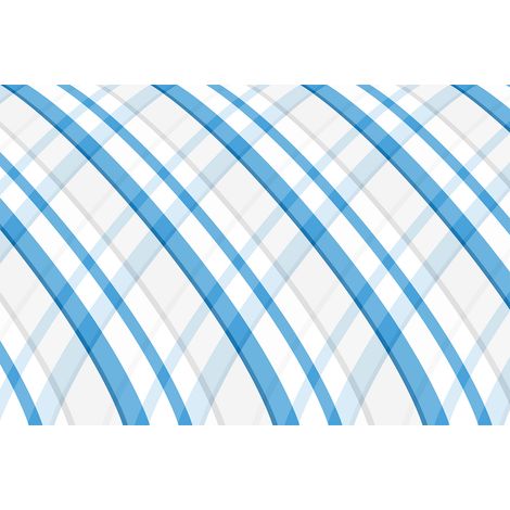 Papier peint panoramique à motif bleu et blanc | Tapisserie panoramique graphique pour chambre | Papier peint panoramique quadrillage moderne - 267 x 400 cm (4 pièces) (1/2)