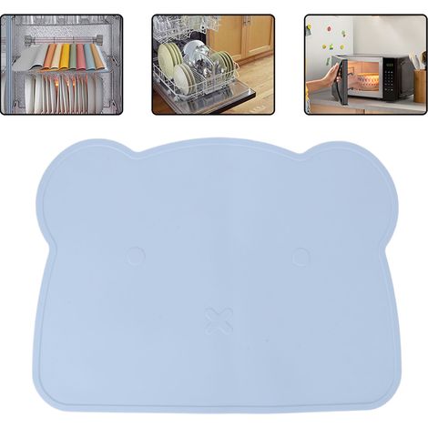 Tapis en Silicone Épais Anti-Dérapant pour Table - Isolation Thermique, Design Ours Bleu pour Maison/Hôtel/Restaurant