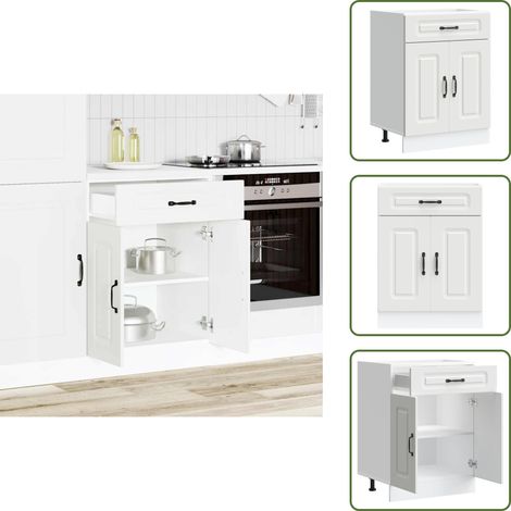 Armoire de cuisine Kalmar blanc bois d'ingénierie - Armoire De Cuisine - Armoires De Cuisine - Meuble Bas D'évier - Meuble Bas D'évier De Cuisine