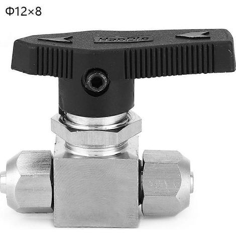 Vanne à bille à entrée directe en acier inoxydable 304, vanne à bille à rotation rapide pour conduite d'eau et d'air (12 x 8 mm) (1/4)