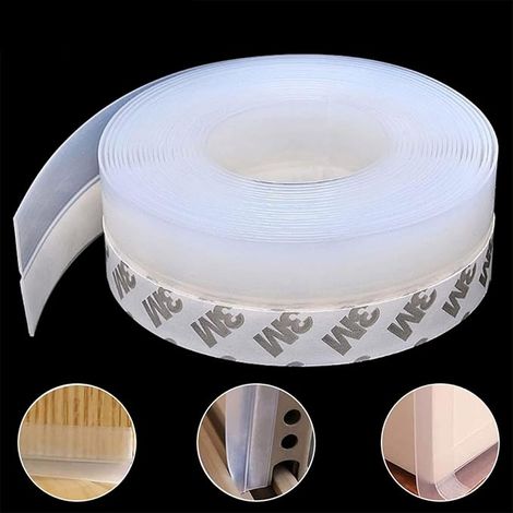 Bande de joint en silicone Bande de porte Fond coupe-froid Fenêtre d'étanchéité Bande de protection contre les courants d'air porte de douche en verre Imperméable, coupe-vent, insonorisé, (1/5)
