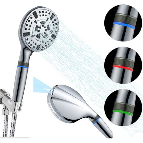 Filter-Duschset mit 10 Funktionen, galvanisiertes LED-Filter-Duschset, 3-teiliges Set